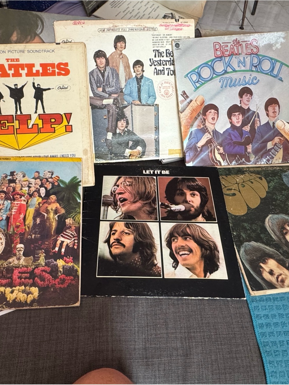 The Beatles 6 Vinyl Records Bundle - Help, Let It Be, Rock N Roll LP Lot